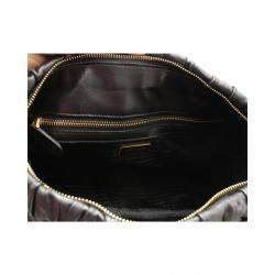 Classic Black Nappa Leather Gaufre Shoulder Bag