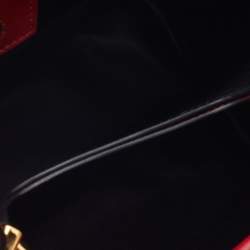 Pre Owned Prada Red Saffiano Cuir Leather Medium Panier Top Handle Bag