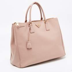 Pre Owned Prada Old Rose Saffiano Lux Leather Large Executive Tote