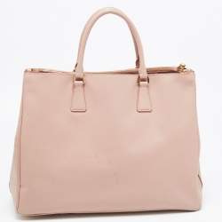 Pre Owned Prada Old Rose Saffiano Lux Leather Large Executive Tote
