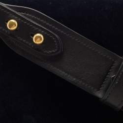 Pre Owned Prada Navy Blue/Black Velvet and Leather Pionniere Saddle Bag