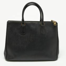 Pre Owned Prada Black Saffiano Lux Leather Large Galleria Tote