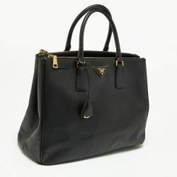 Pre Owned Prada Black Saffiano Lux Leather Large Galleria Tote