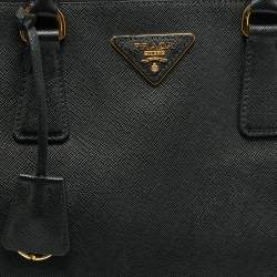 Pre Owned Prada Black Saffiano Lux Leather Large Galleria Tote