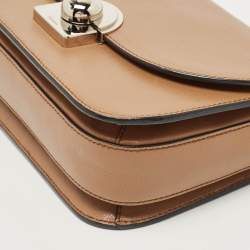 Pre Owned Prada Brown Leather Arcade Crossbody Bag