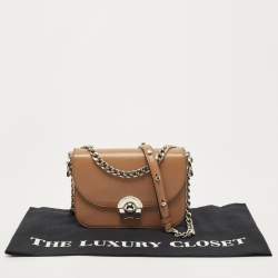 Pre Owned Prada Brown Leather Arcade Crossbody Bag