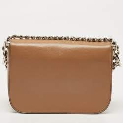 Pre Owned Prada Brown Leather Arcade Crossbody Bag