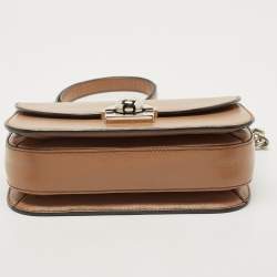Pre Owned Prada Brown Leather Arcade Crossbody Bag