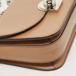 Pre Owned Prada Brown Leather Arcade Crossbody Bag