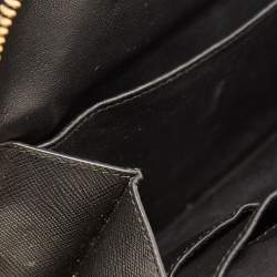 Prada Black Saffiano Lux Leather Double Zip Camera Crossbody Bag