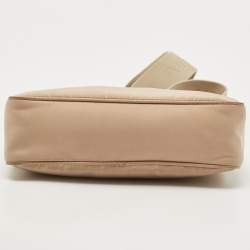 Prada Beige Nylon and Leather Re-Edition 2005 Baguette Bag