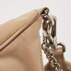 Prada Beige Nylon and Leather Re-Edition 2005 Baguette Bag