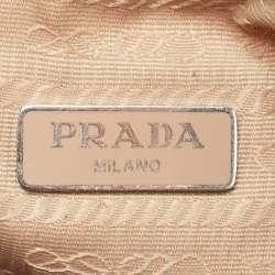 Prada Beige Nylon and Leather Re-Edition 2005 Baguette Bag