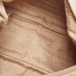 Prada Beige Nylon and Leather Re-Edition 2005 Baguette Bag