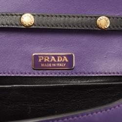 Pre Owned Prada Purple Saffiano and Leather Astrology Celestial Cahier Crossbody Bag      