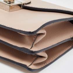 Pre Owned Prada Beige Saffiano Leather Mini Sound Crossbody Bag