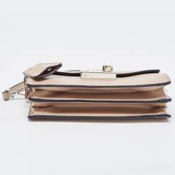 Pre Owned Prada Beige Saffiano Leather Mini Sound Crossbody Bag