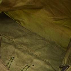 Pre Owned Prada Green Nylon Embroidered Robot 6 Tote