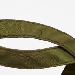 Pre Owned Prada Green Nylon Embroidered Robot 6 Tote