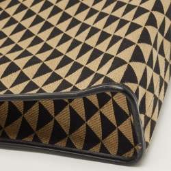 Pre Owned Prada Black/Cream Symbole Embroidered Fabric Tote