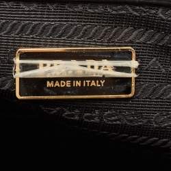 Pre Owned Prada Black/Cream Symbole Embroidered Fabric Tote