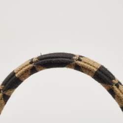 Pre Owned Prada Black/Cream Symbole Embroidered Fabric Tote