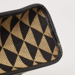 Pre Owned Prada Black/Cream Symbole Embroidered Fabric Tote