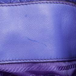Pre Owned Prada Purple Woven Patent Leather Tote