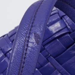 Pre Owned Prada Purple Woven Patent Leather Tote