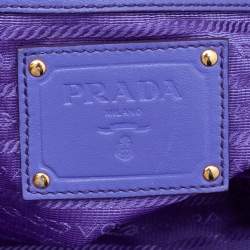 Pre Owned Prada Purple Woven Patent Leather Tote