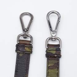 Pre Owned Prada Green Camouflage Leather Spazzolato Shopper Tote