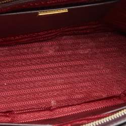 Pre Owned Prada Burgundy Saffiao Patent Leather Cargo Pocket Tote