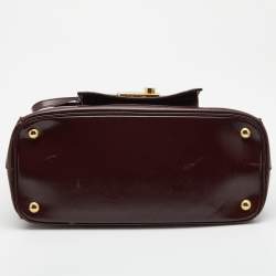 Pre Owned Prada Burgundy Saffiao Patent Leather Cargo Pocket Tote