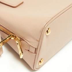 Pre Owned Prada Beige Saffiano Lux Leather Small Promenade Satchel