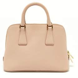 Pre Owned Prada Beige Saffiano Lux Leather Small Promenade Satchel