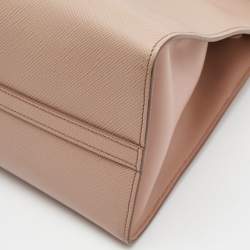 Pre Owned Prada Old Rose Saffiano Leather Medium Monochrome Tote