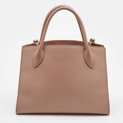 Pre Owned Prada Old Rose Saffiano Leather Medium Monochrome Tote