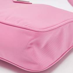 Pre Owned Prada Pink Nylon Mini Re-Edition 2000 Shoulder Bag