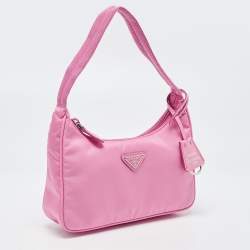 Pre Owned Prada Pink Nylon Mini Re-Edition 2000 Shoulder Bag