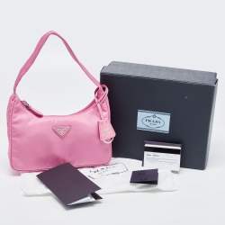 Pre Owned Prada Pink Nylon Mini Re-Edition 2000 Shoulder Bag