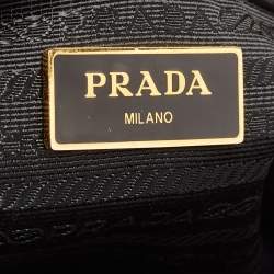 Prada Black Saffiano Lux Leather Small Double Zip Tote