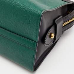 Prada Military Green and Black City Leather Medium Esplanade Satchel