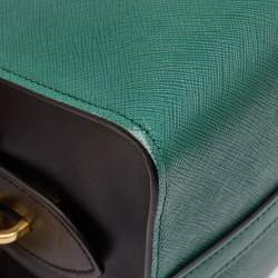 Prada Military Green and Black City Leather Medium Esplanade Satchel