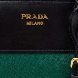 Prada Military Green and Black City Leather Medium Esplanade Satchel