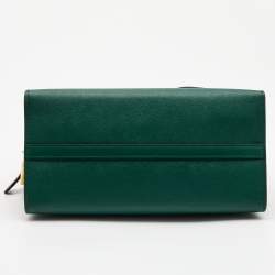 Prada Military Green and Black City Leather Medium Esplanade Satchel