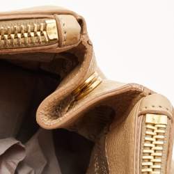 Pre Owned Prada Beige Vitello Daino Leather Large Double Zip Tote