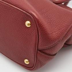 Pre Owned Prada Red Leather Convertible Satchel