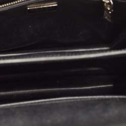 Prada Black/Red Saffiano Print Leather Face Art Top Handle Bag