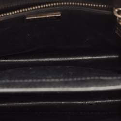 Prada Black/Red Saffiano Print Leather Face Art Top Handle Bag