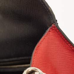 Prada Black/Red Saffiano Print Leather Face Art Top Handle Bag